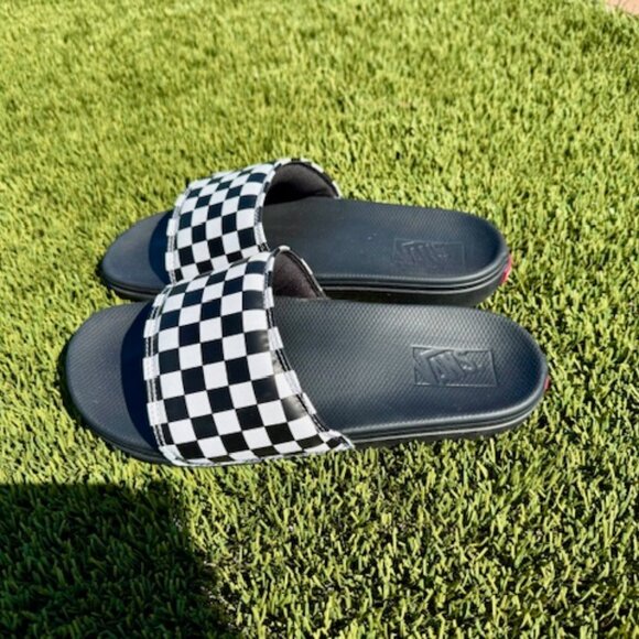 VANS La Costa Unisex Slides, Black/Checkerboard, Men's 9 - Picture 2 of 5
